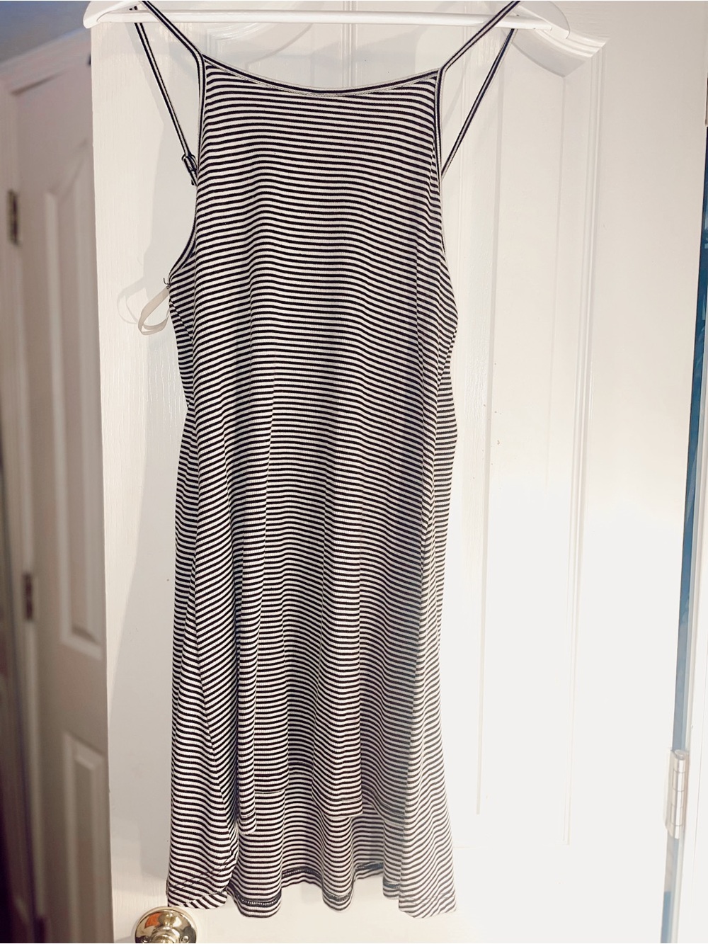 Full Tilt Black and White Striped Beachy Midi Slip Dress